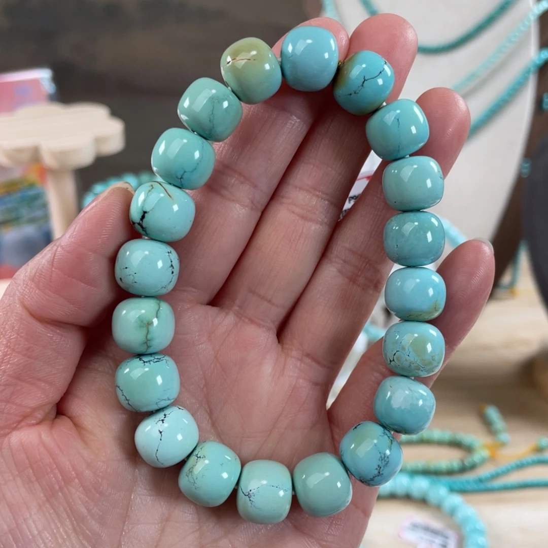 绿松石未镶嵌套链11+精品老型手串