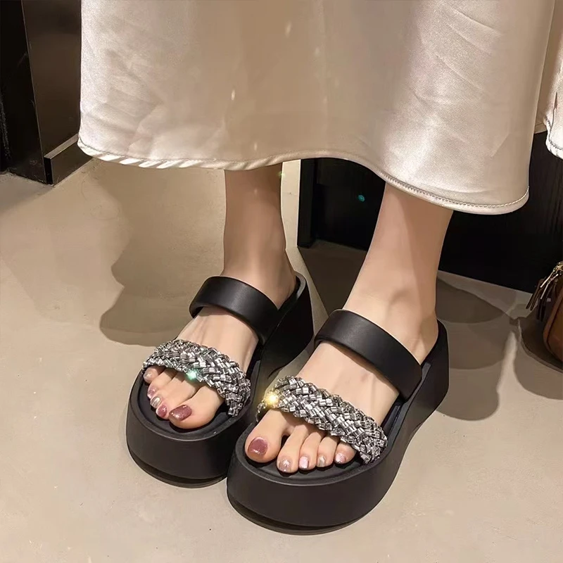 真皮厚底凉鞋罗马风女春夏季透气时尚增高网红凉鞋6301