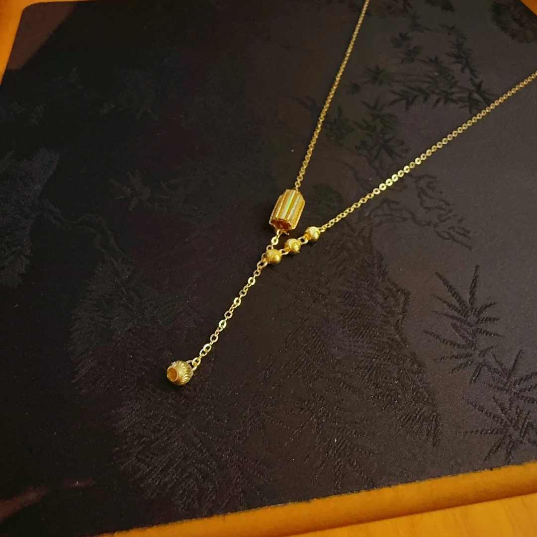 足金999路路通套链炫彩工艺