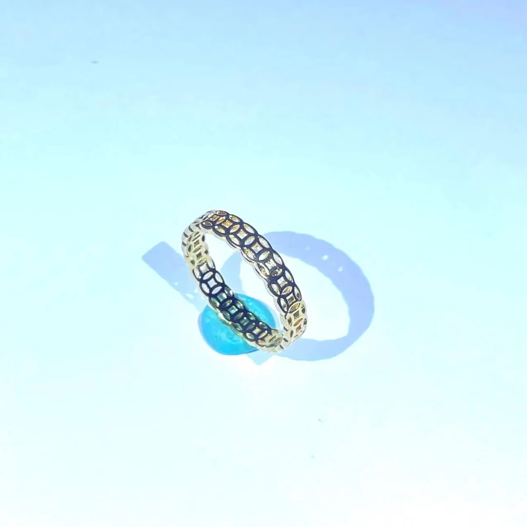 戒指 戒指 【惠再来甄选】时尚百搭钱币闭口戒指-A59