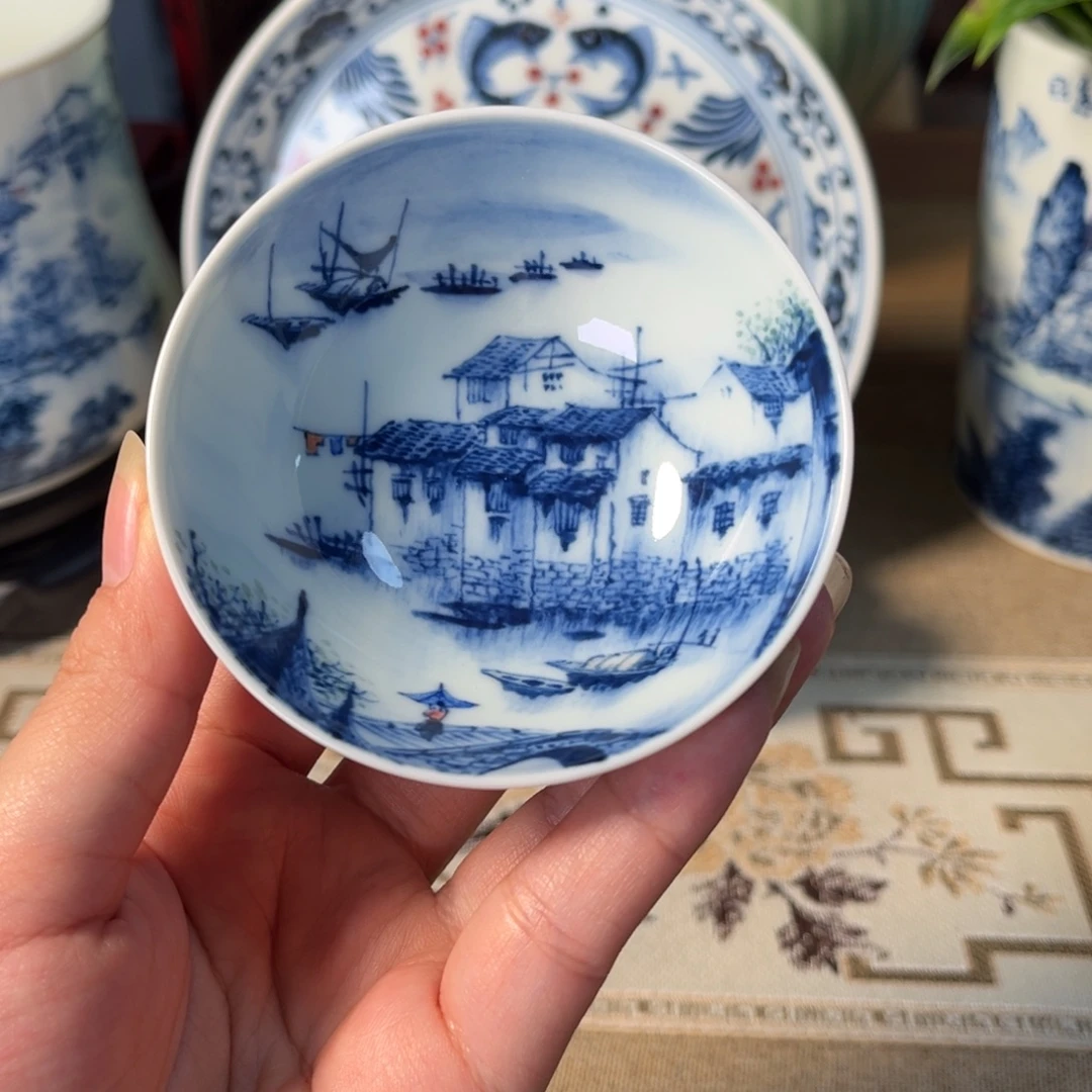 楠***K柴窑青花瓷主人杯