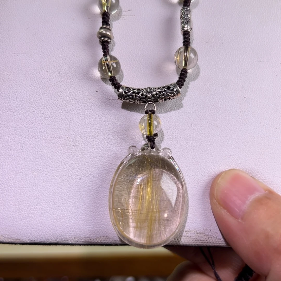 发晶颈饰银S925镶嵌发晶