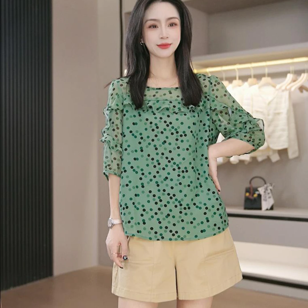 【抹茶奶绿】夏季新款上衣时尚洋气减龄显瘦衬衫女