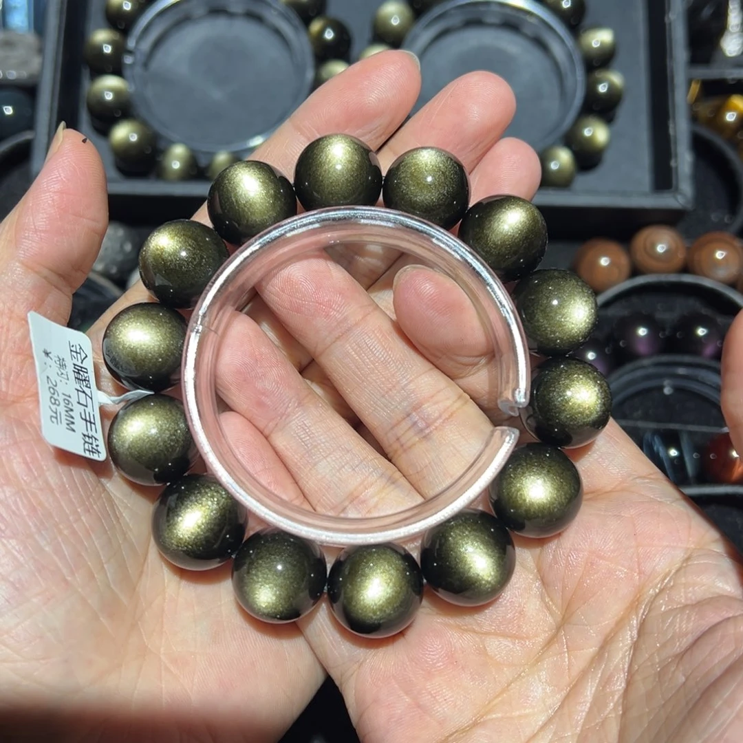 b****黑曜岩未镶嵌手链