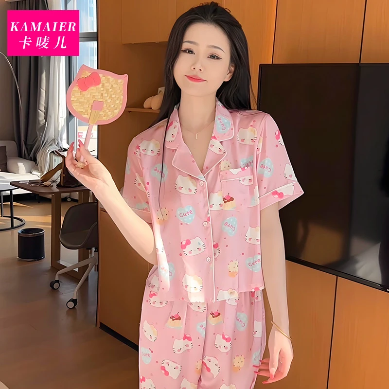 （蛋糕KT）睡衣女夏季气质显瘦可爱显白高级感家居女孩夏天空调睡衣
