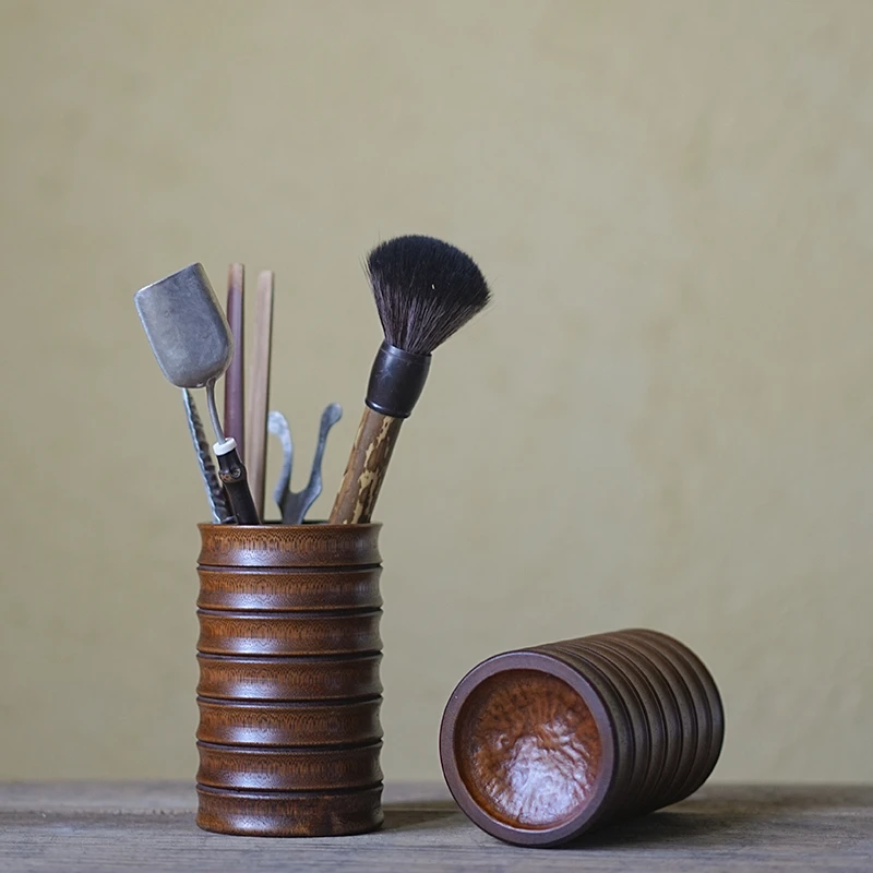 中式竹制君子筒笔筒茶具筒茶具配件竹韵笔筒创意个性办公文具用品