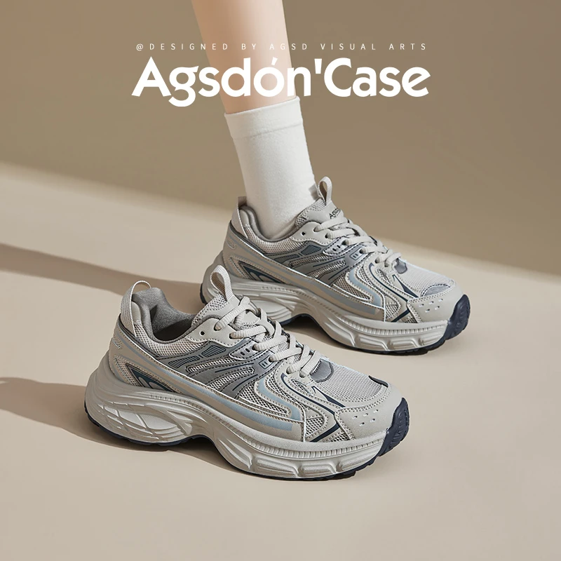 Y奥古狮登欧若灰老爹鞋女2025新款夏季网面透气运动鞋子厚底轻便Y