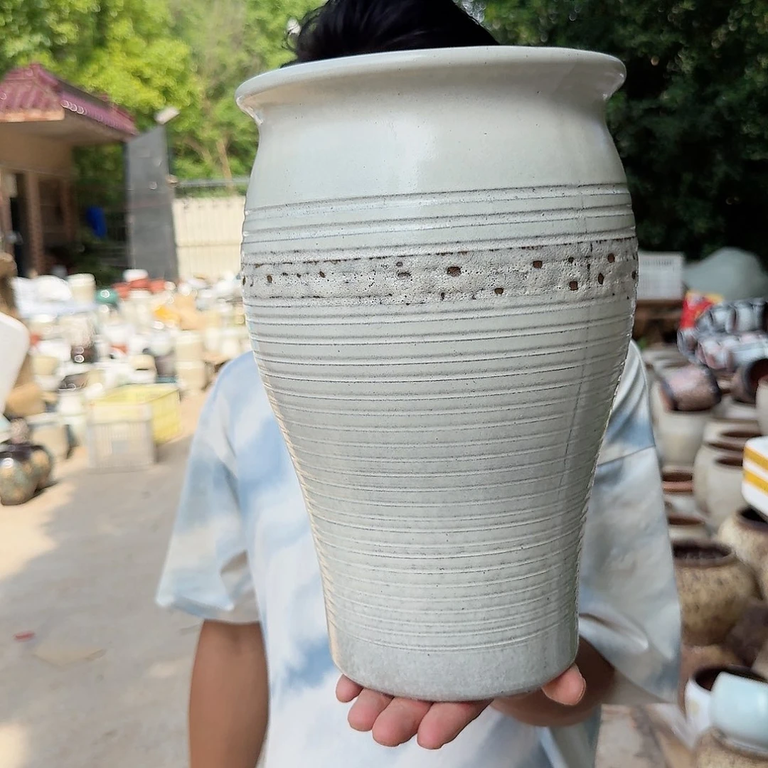 紫砂花盆口20高31（一个美人鱼白色圈圈
