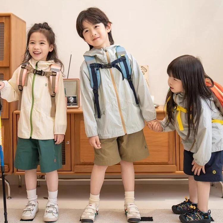 童装男女童2025夏季撞色清凉儿童防晒衣原纱防晒服透气薄款外套D