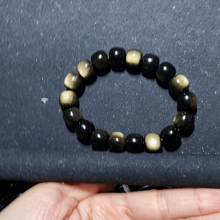 黑曜岩未镶嵌手串