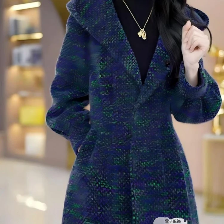 俞兆林2025冬季加厚加棉毛呢外套时尚大衣高级感中长款高档减龄显