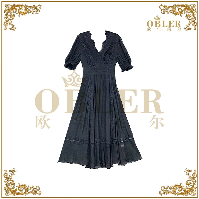 OBLE2025夏季新款真丝连衣裙 114-23531