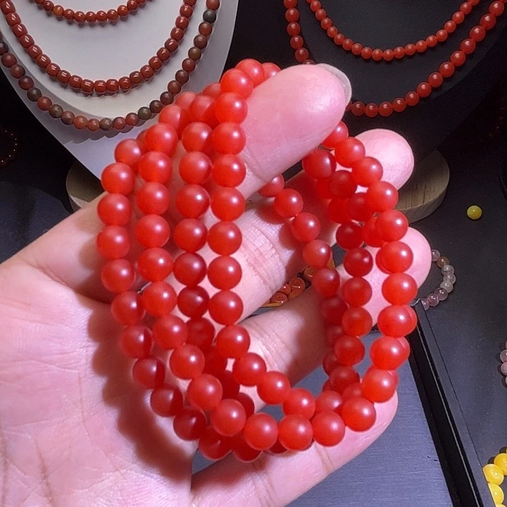 未镶嵌手链南红玛瑙6mm磨砂项链