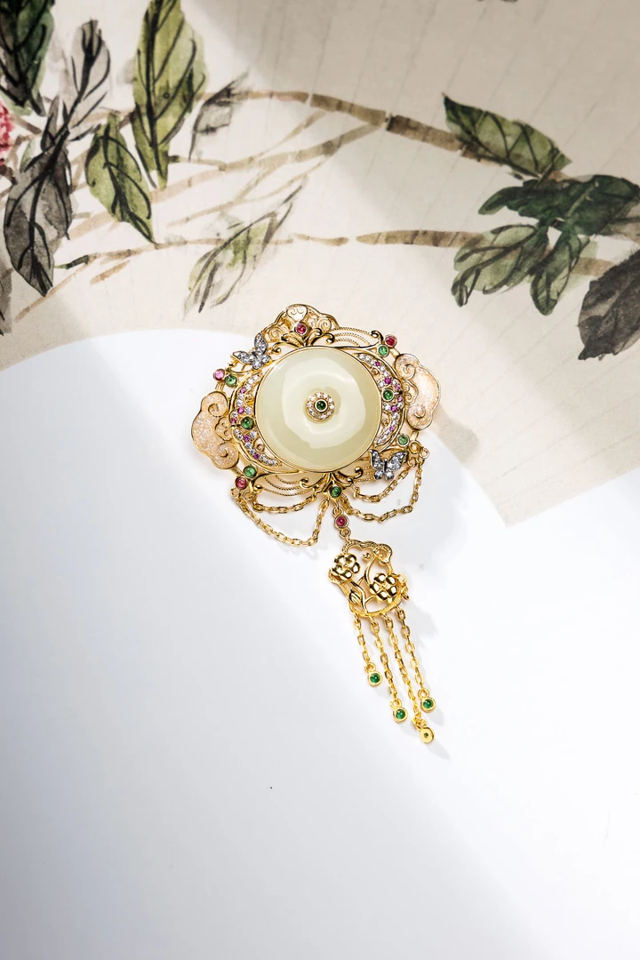 【琪琪臻选】和田玉胸针-多样性发其一-JX15|BHT5