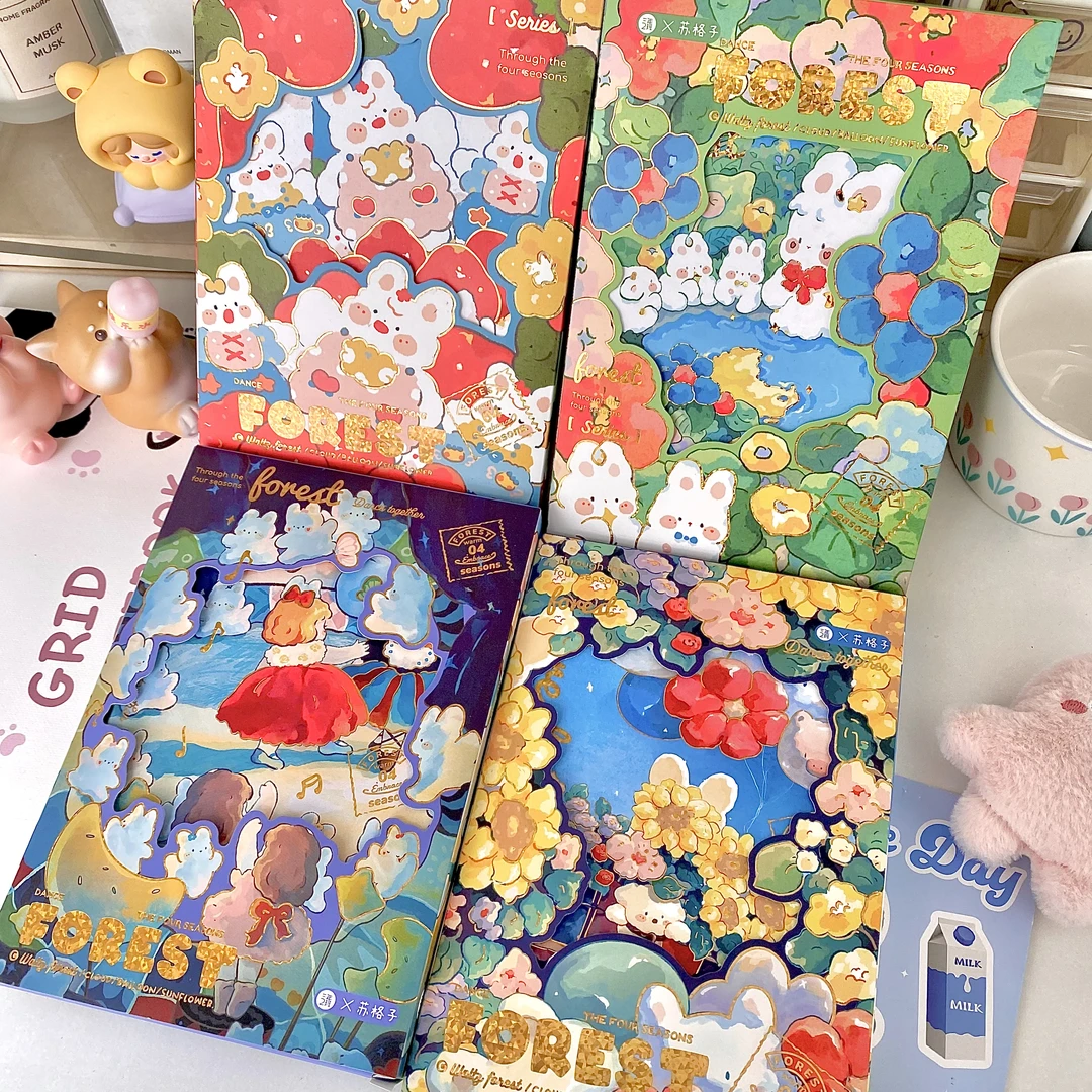 【三年二班x苏格子】插画师系列彩页手账笔记本便签本礼袋套装 L
