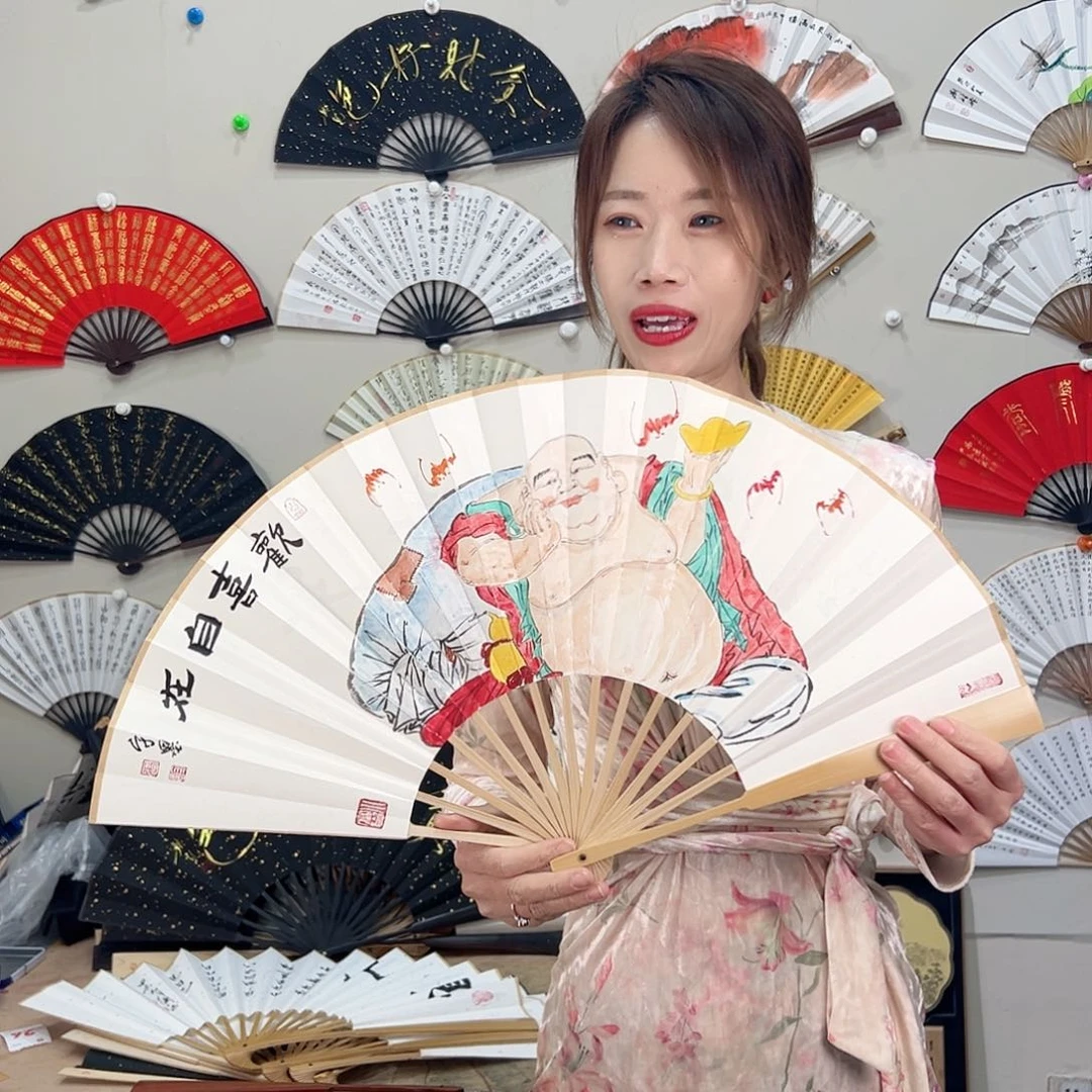 书法～十寸玉竹-文玩扇-手写-粘好发出