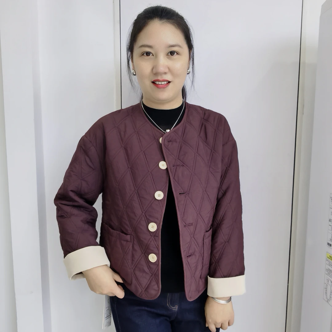 新款时尚洋气百搭休闲夹棉外套D1026