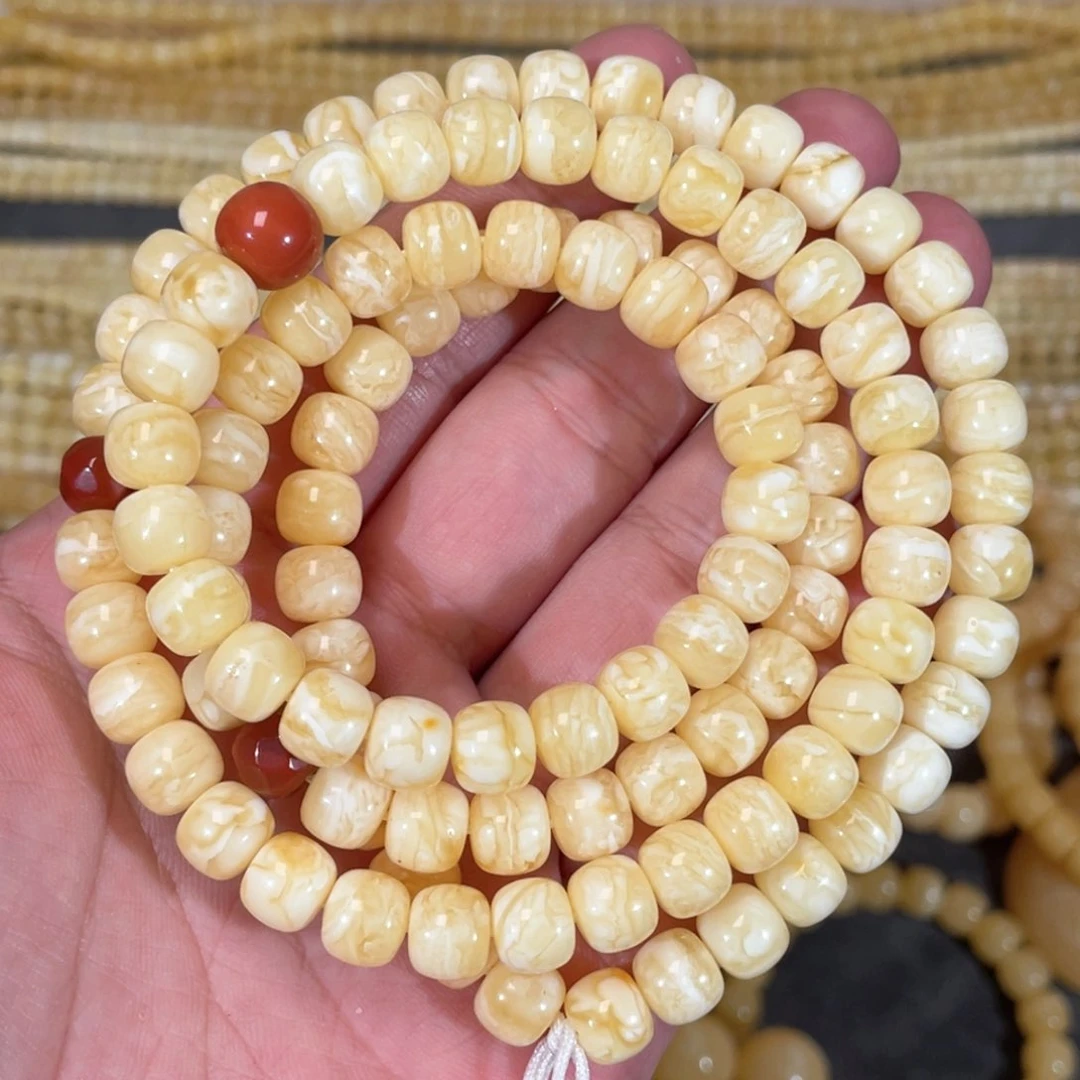 蜜蜡裸石未镶嵌蜜蜡佛珠8mm