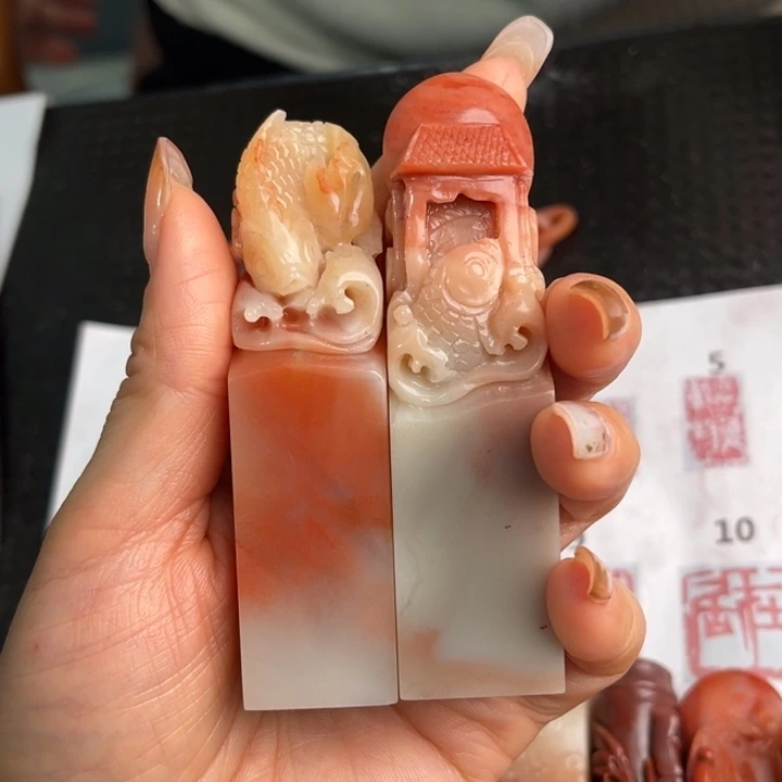 *****寿山石印石现场纯手工制作工艺精美