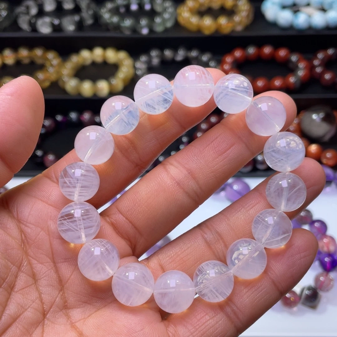 水晶未镶嵌手链蓝针13+mm