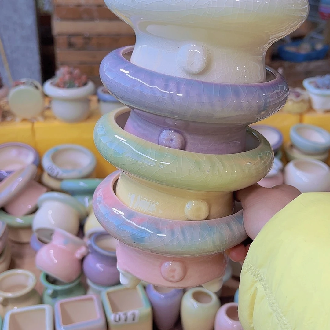 红陶陶瓷花盆当场12包邮