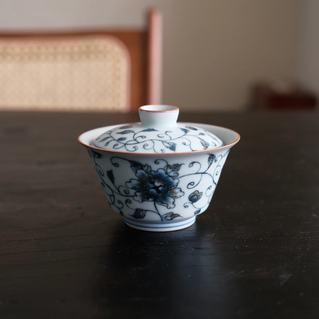 【德艺堂】亚青2号盖碗 牡丹