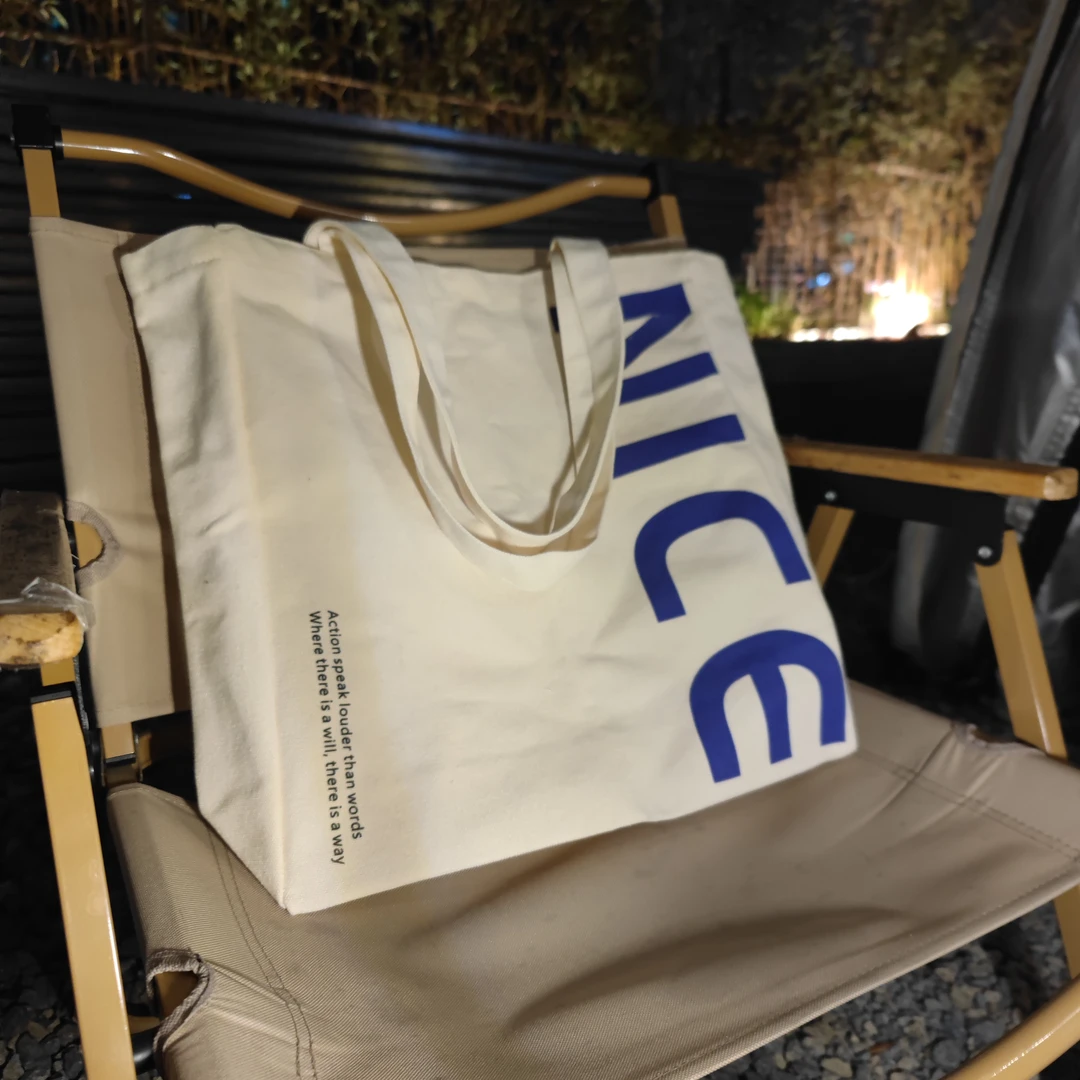 NICE帆布包时尚通勤帆布袋大学生日常包包个性单肩包大容量日系袋