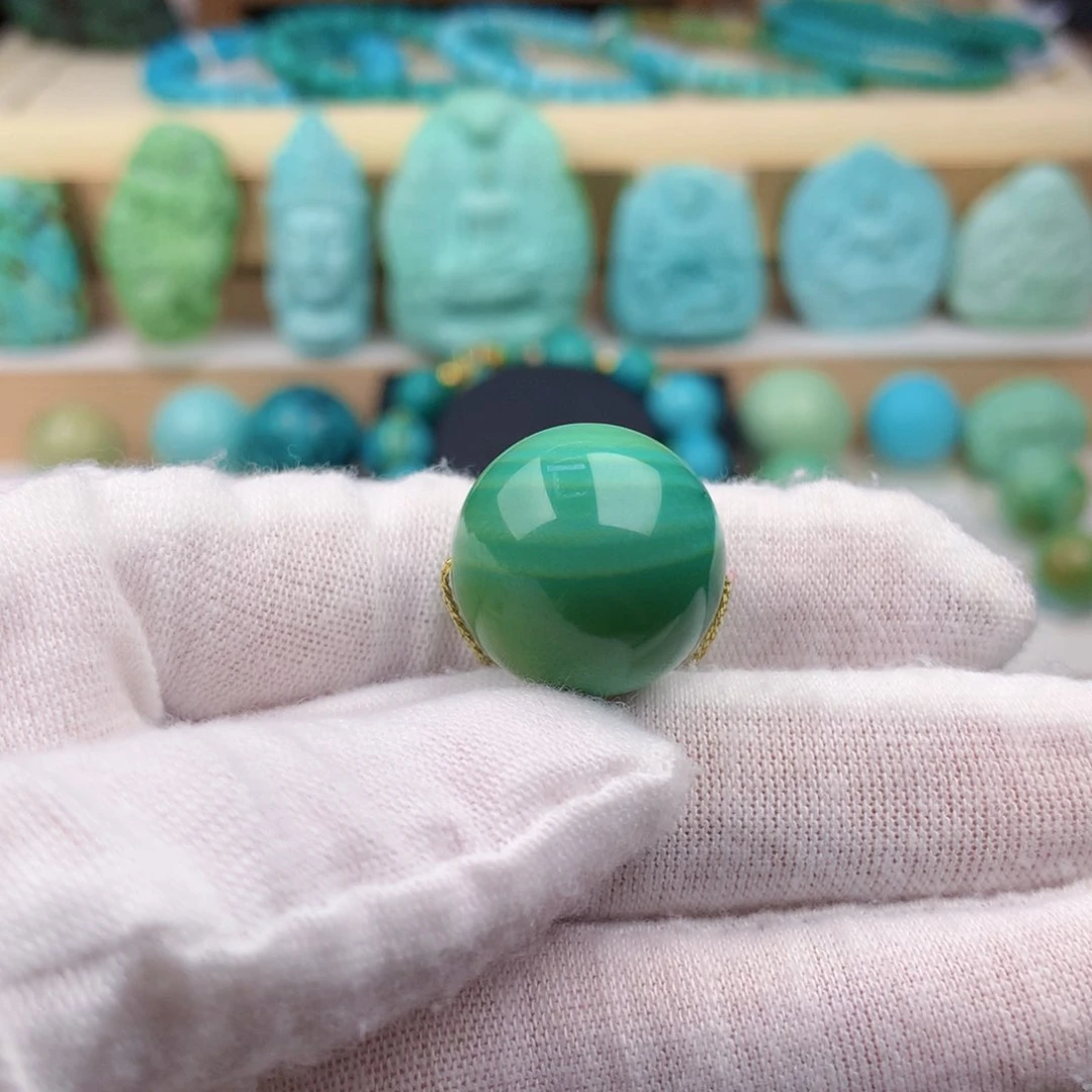 未镶嵌绿松石珠宝奇石18.5mm