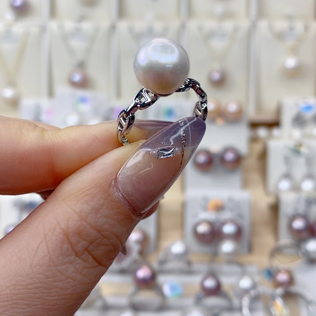 淡水珍珠戒指合金