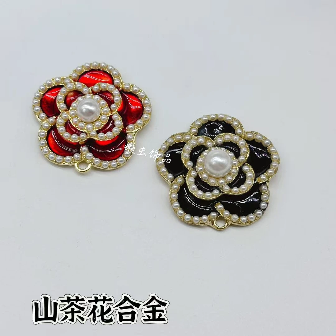 懒虫饰品 大号山茶花合金(不带吊坠)发饰蝴蝶结装饰diy合金配件