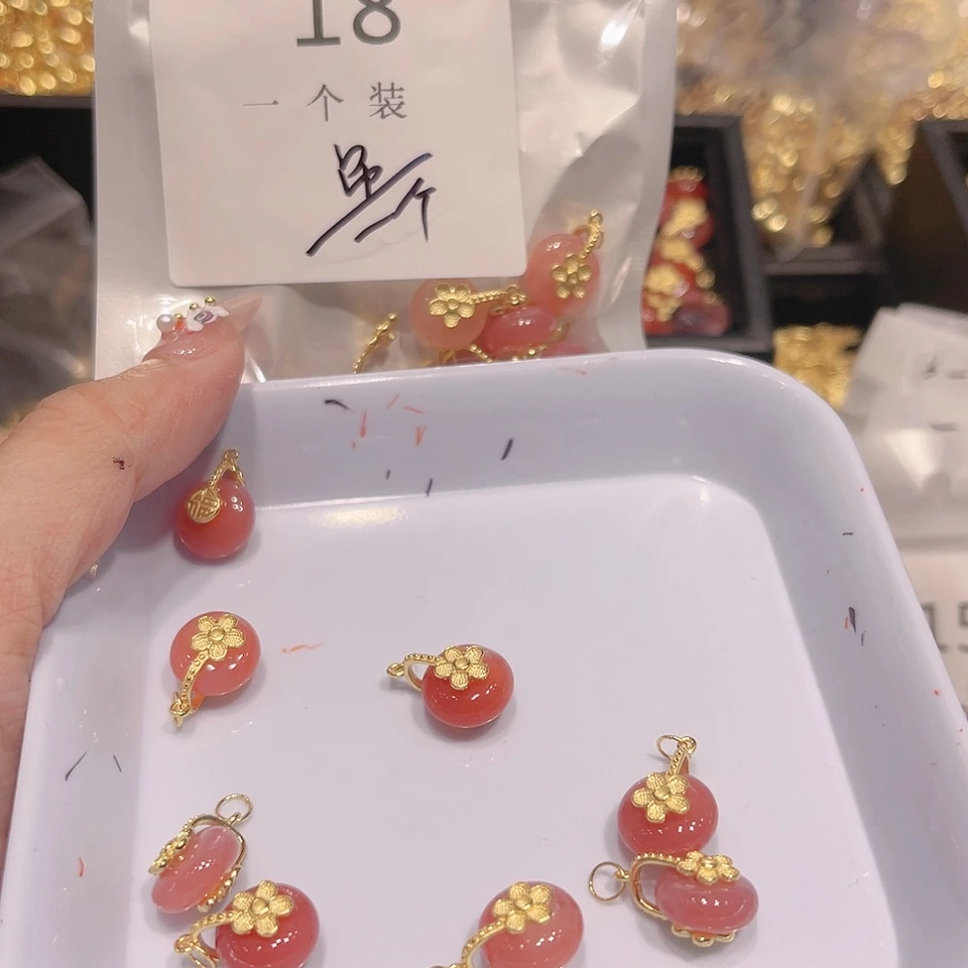 玛瑙/玉髓珠宝半成品银S925镀金镶嵌18