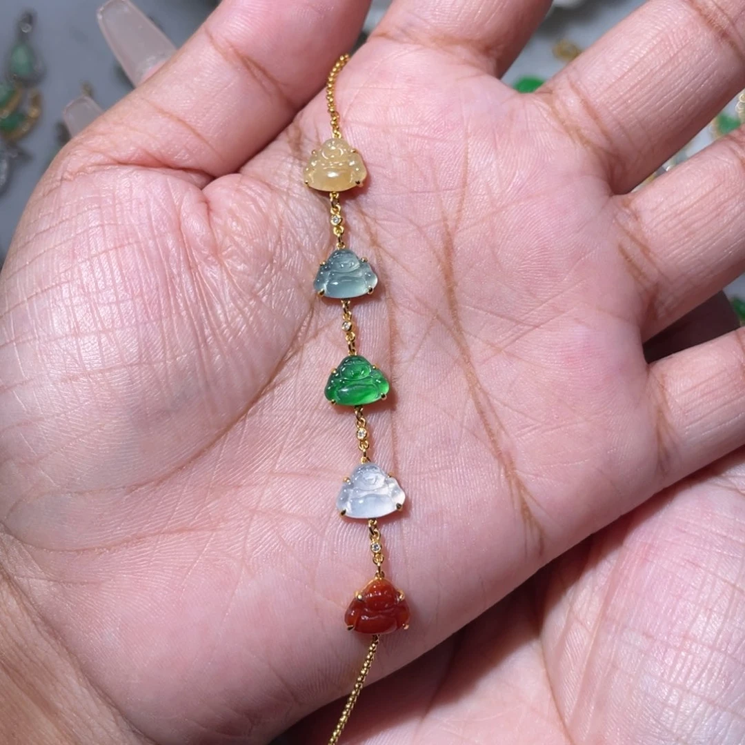 吊坠(不含链)18K金镶嵌翡翠