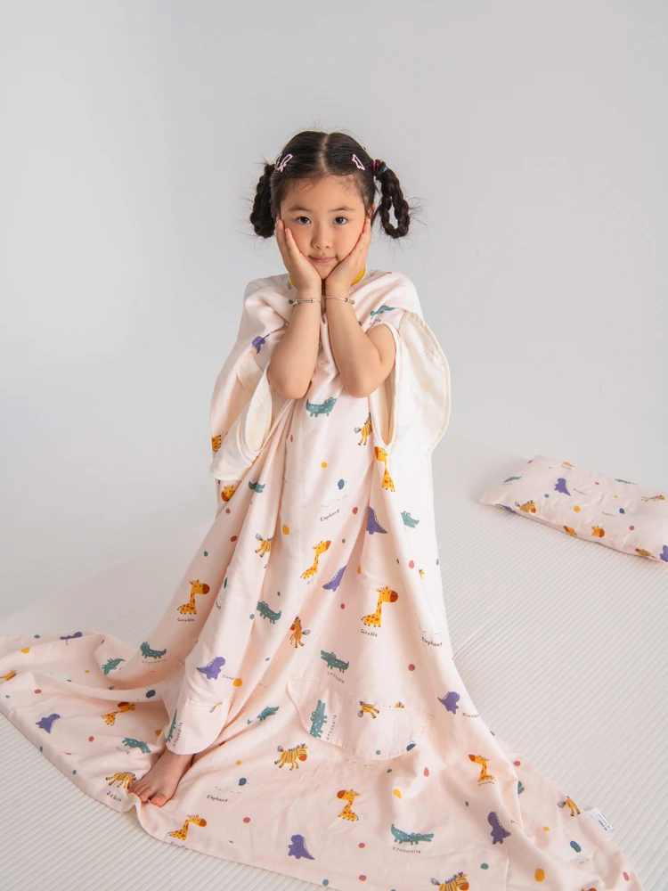 A类纯棉纱布睡袋宝宝儿童防踢被