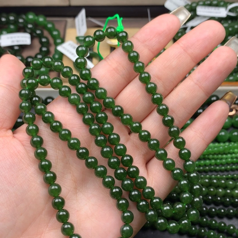 【闪购商品】颈饰未镶嵌和田玉（碧玉）6m菠菜绿高品质捡漏