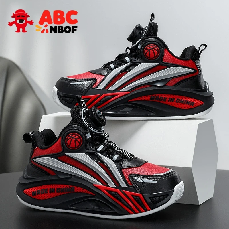 ABC NBOF男童运动鞋2025秋新款皮面童鞋儿童中大童轻便休闲跑步鞋