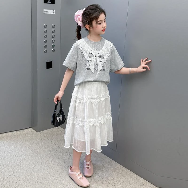 女童夏套装2025新款儿童洋气独特漂亮短袖夏季大童超好看裙子夏装