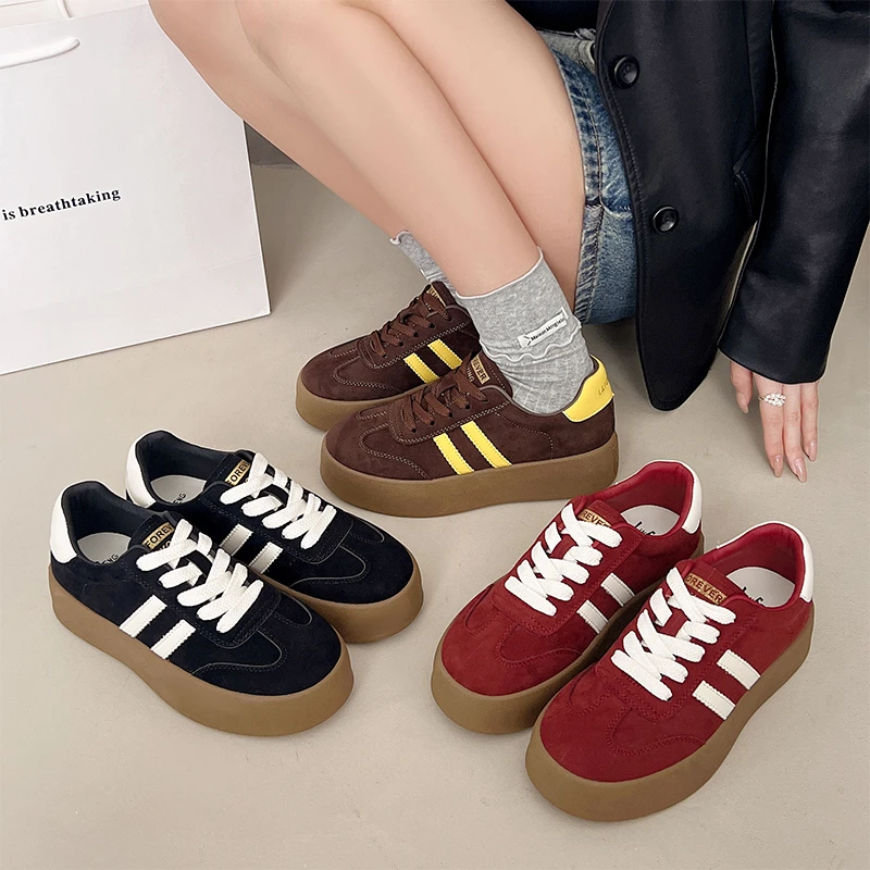 真皮德训鞋女款四季款新款百搭休闲板鞋单鞋女M009