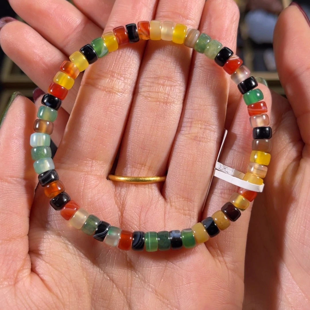 玛瑙/玉髓老改 药片单圈5.5mm未镶嵌不退不换