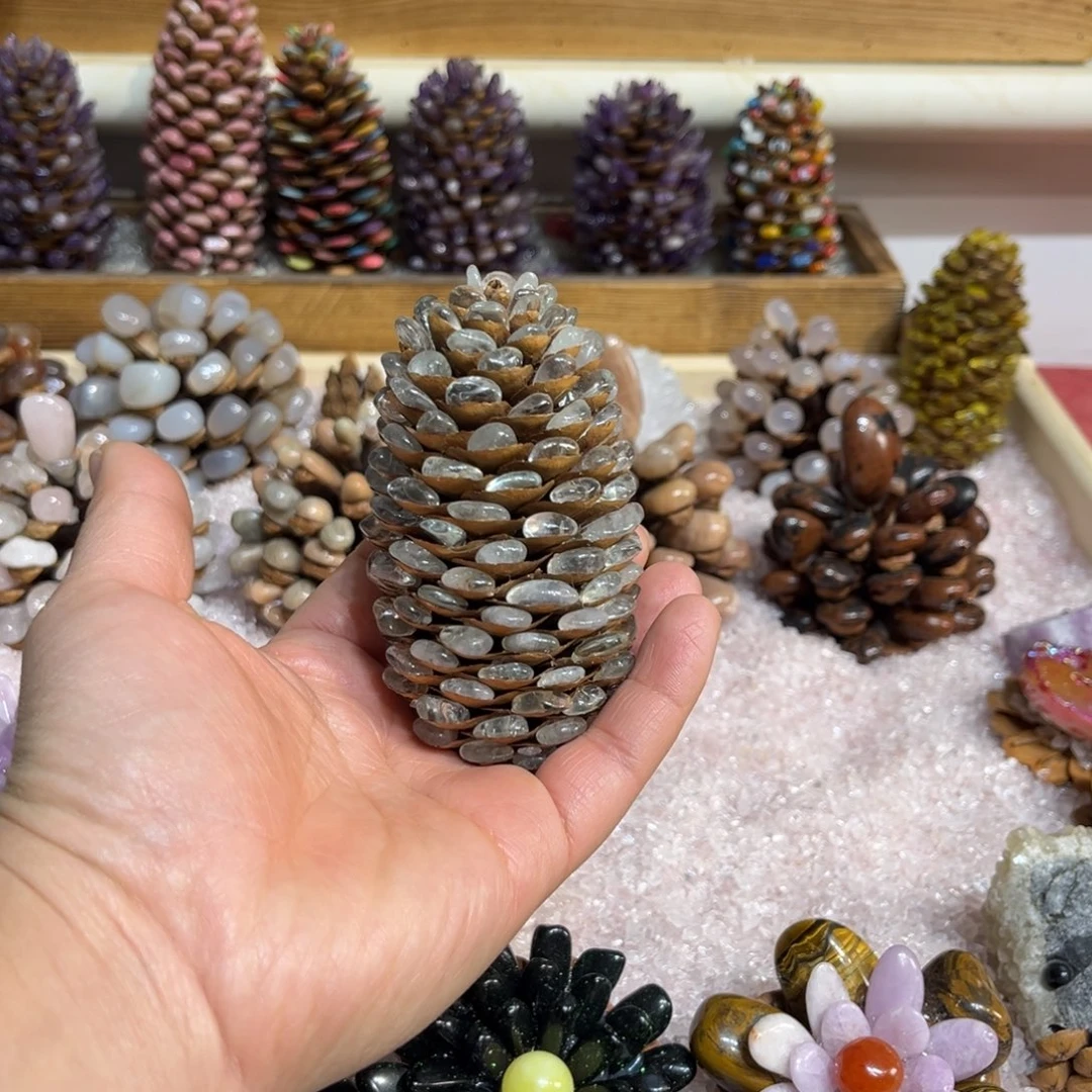 用***6松塔摆件永生花干花