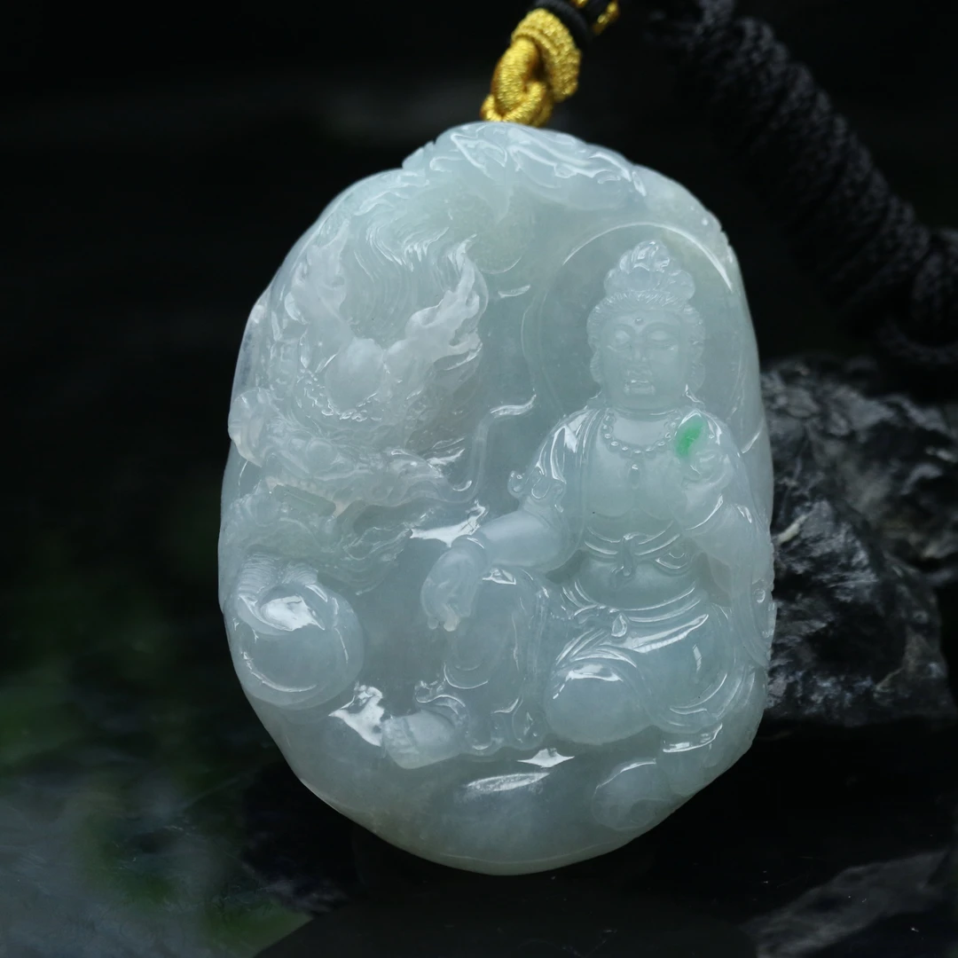 FC14天然缅甸翡翠A货御龙观音/701349/保利厦门拍卖