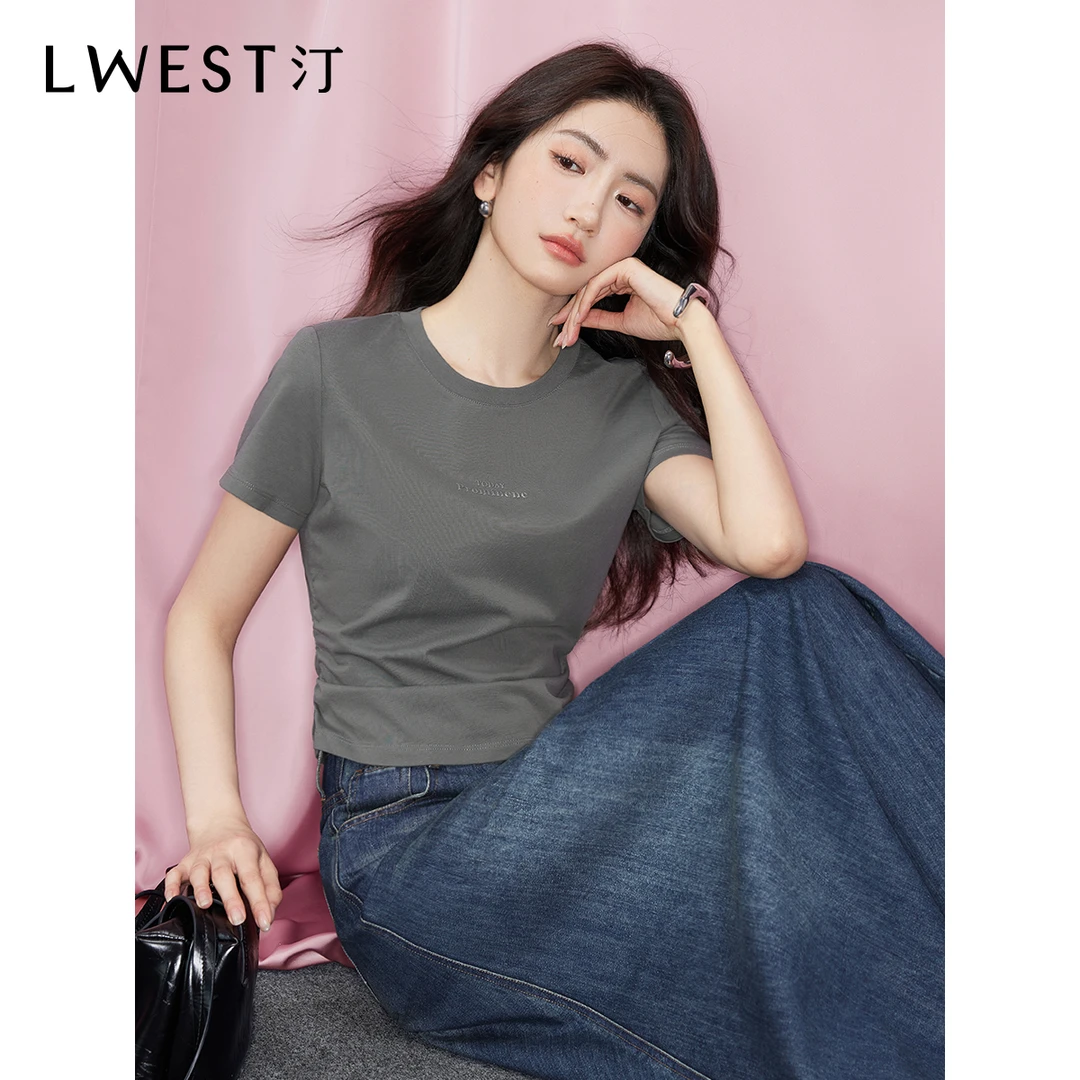 【备用链接】朗文斯汀字母印花修身高级感上衣DTYT5203B03169