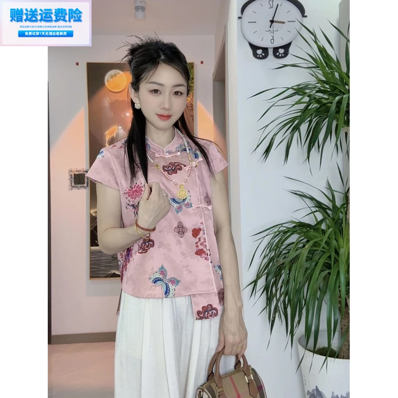 （运费险）2025新中式国风夏季高级感短袖小衫百搭减龄洋气显瘦女