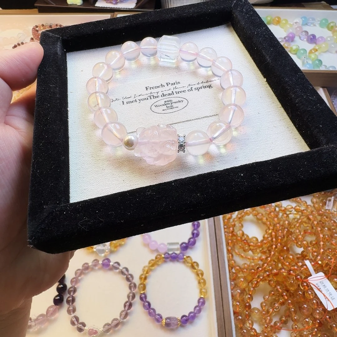 水晶手链未镶嵌粉水晶设计款