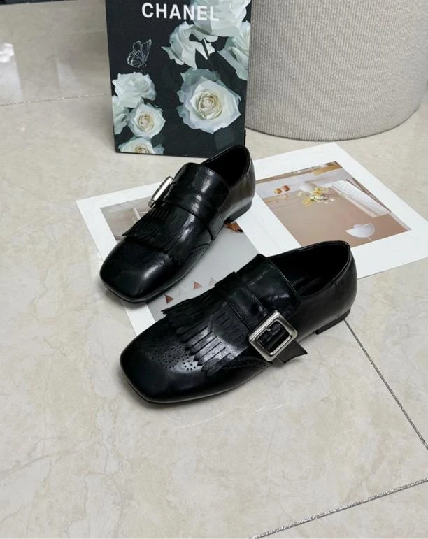 加宽加肥大码女鞋头层牛皮布洛克雕花流苏复古平底英伦风单鞋5389