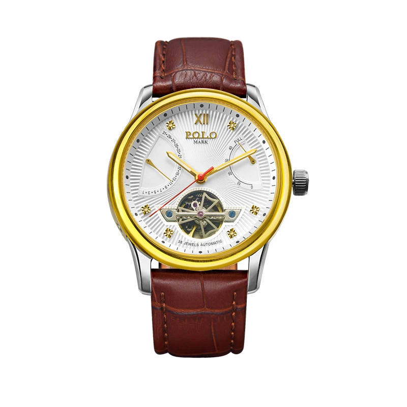 POLO MARK飞返能量飞行员系列葡萄牙男士商务经典全自动机械腕表