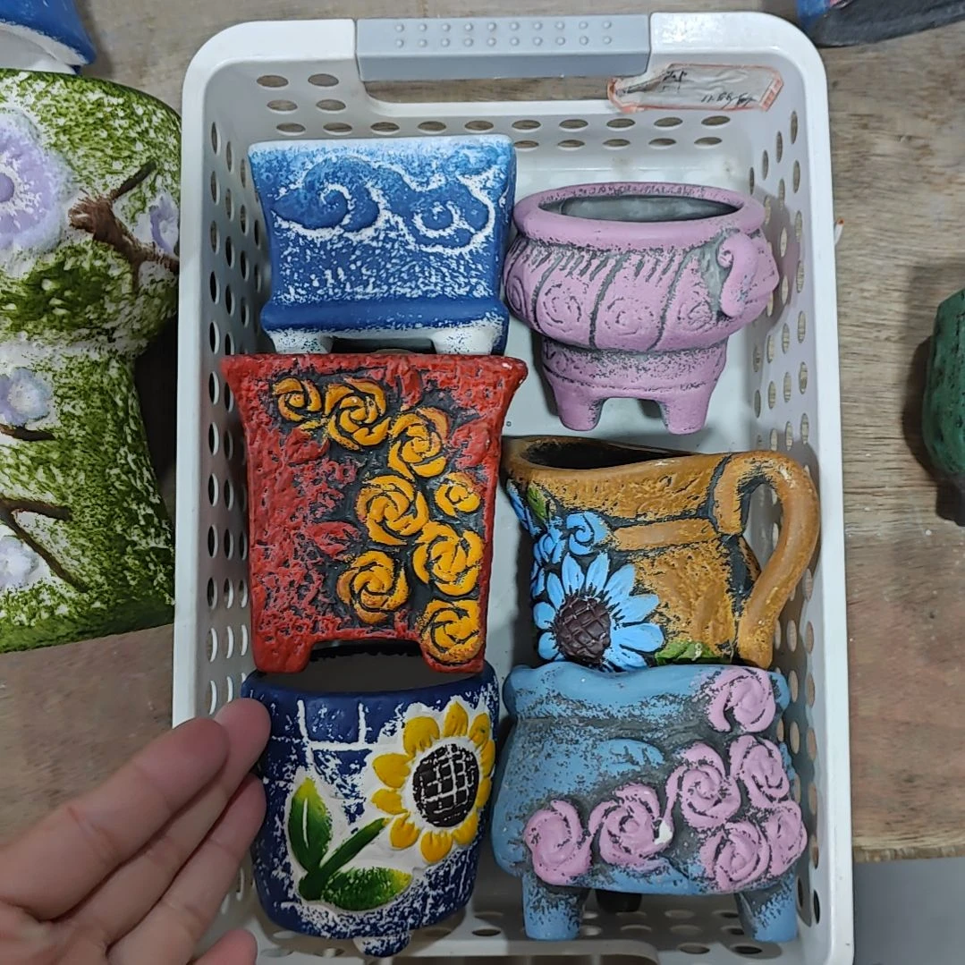 红陶吸水透气的白陶花盆凑满12发货