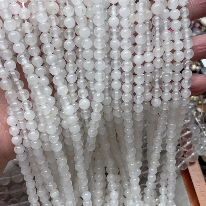 玛瑙/玉髓合金珠宝半成品2条6mm白水晶