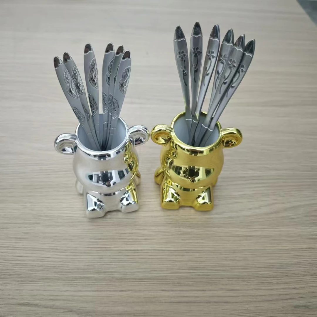 金银小熊水果叉套装【汤姆粉丝专属】2024新品上市网红创新爆款出口