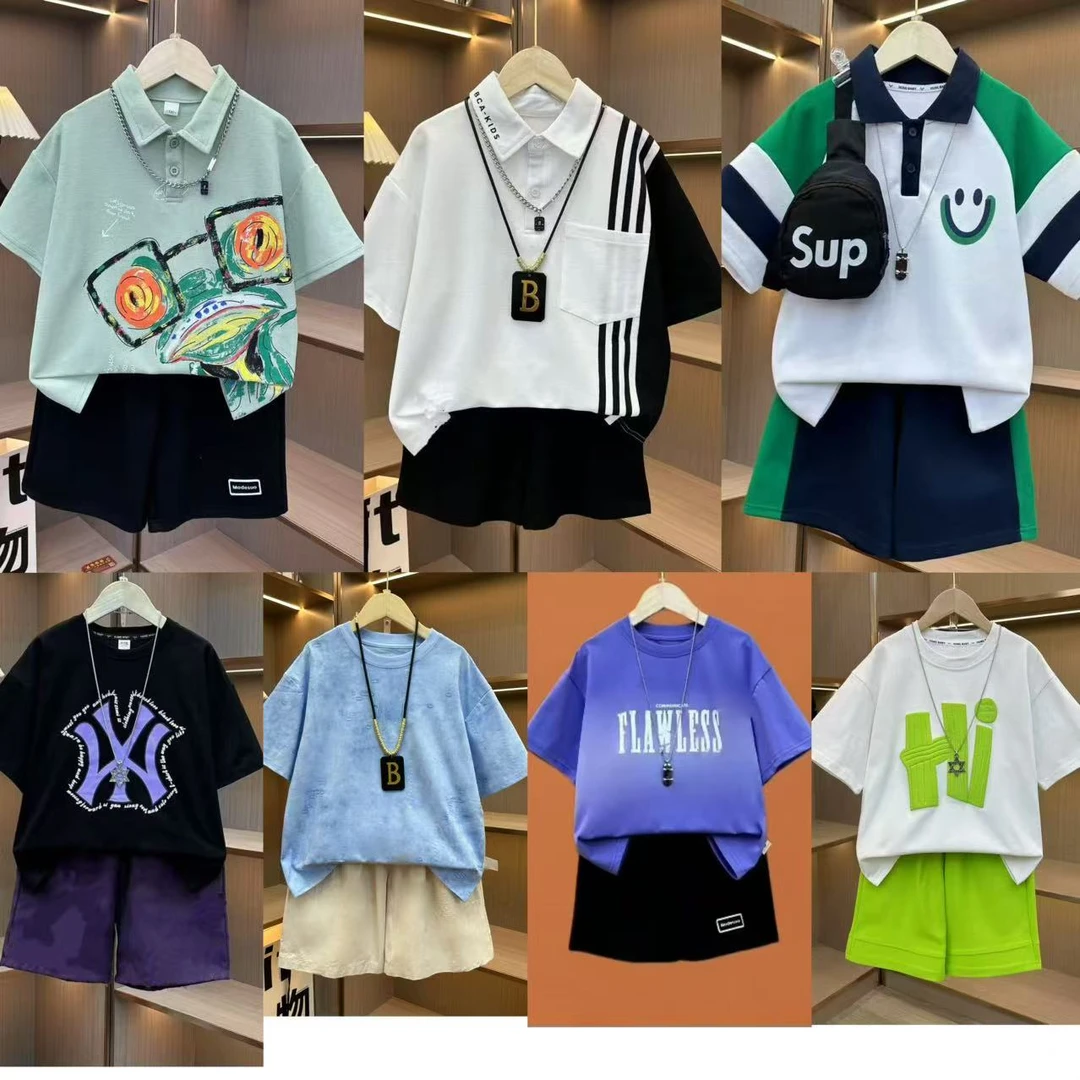 新M707【7套14件】男女童夏款短袖POLO大童亲子不会热【不含包】