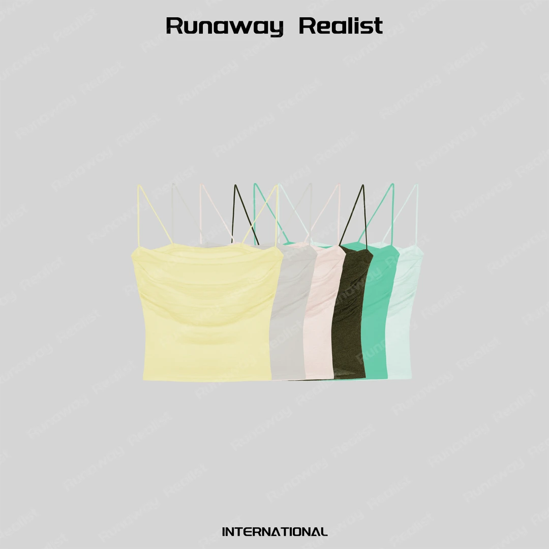 【RUNAWAY REALIST】纯欲风百搭针织褶皱小吊带  S510